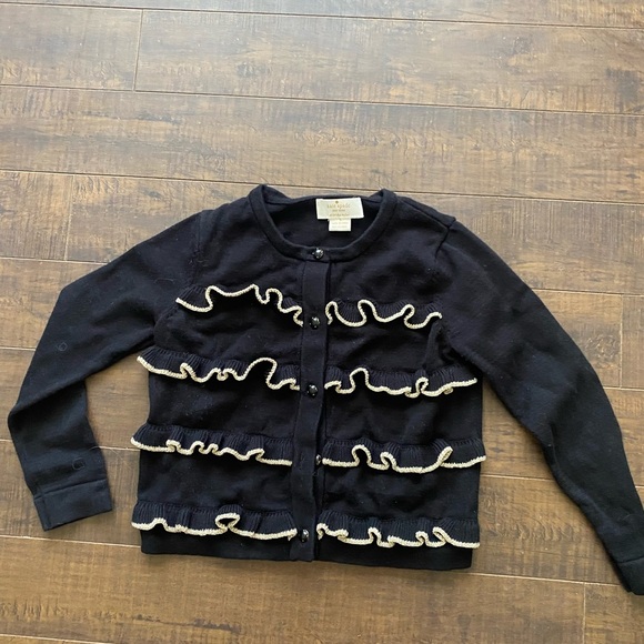 Kate Spade black sweater with Cream Ruffles - Picture 3 of 7